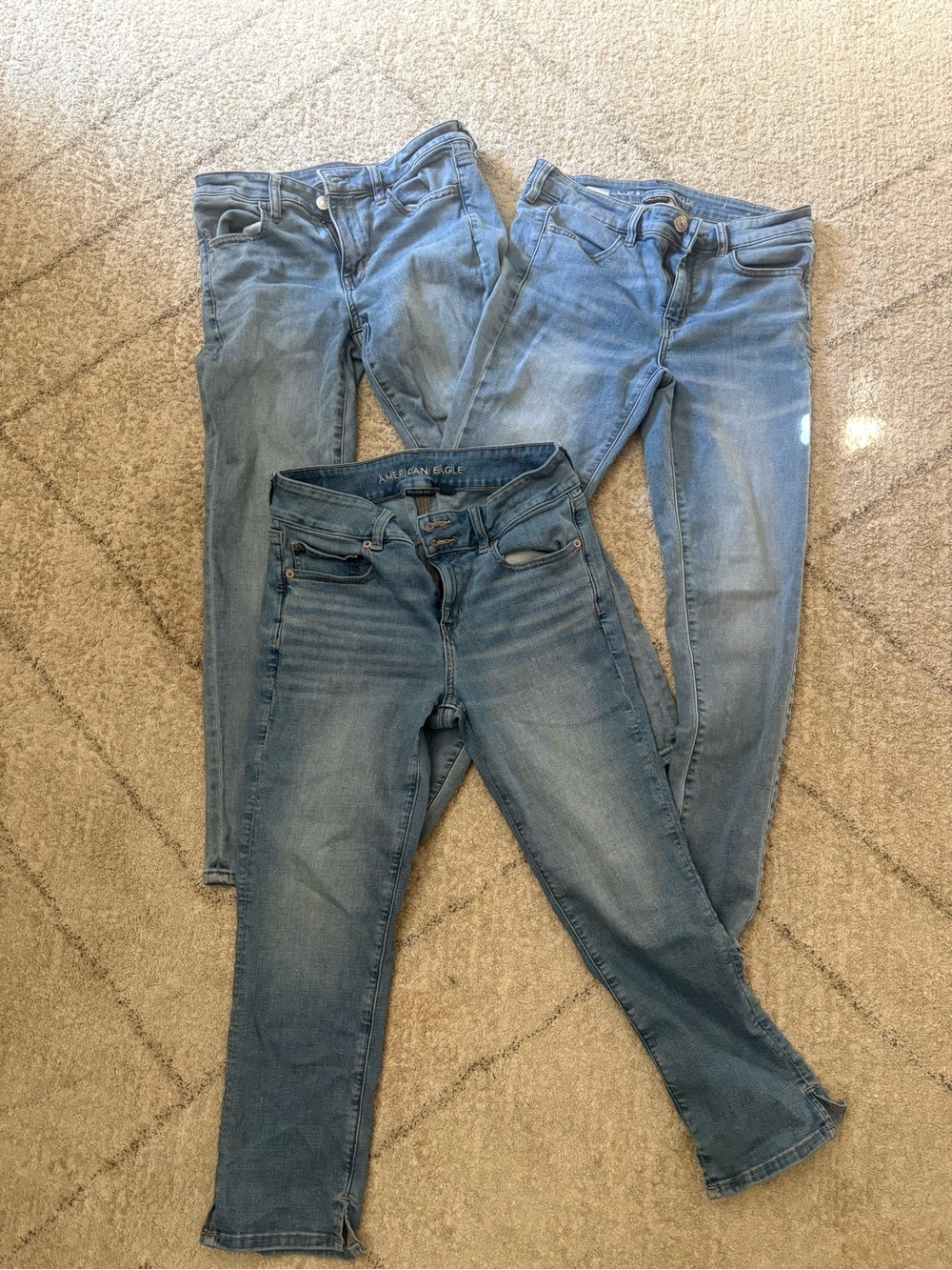 American Eagle Outfitters Light Wash Women's Skinny Jeans Trio